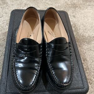 J. Crew Shiny Black Leather Loafers